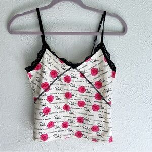 Victoria’s Secret Pink Y2K Tank Top Roses Sz Small